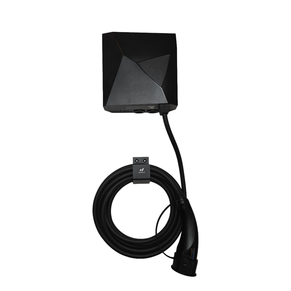 Sähköauton latausasema NexBlue Edge 2 Cable 11/22kW, pörssisähkö, aurinkosähkö, 7,5m type2-kaapeli edestä
